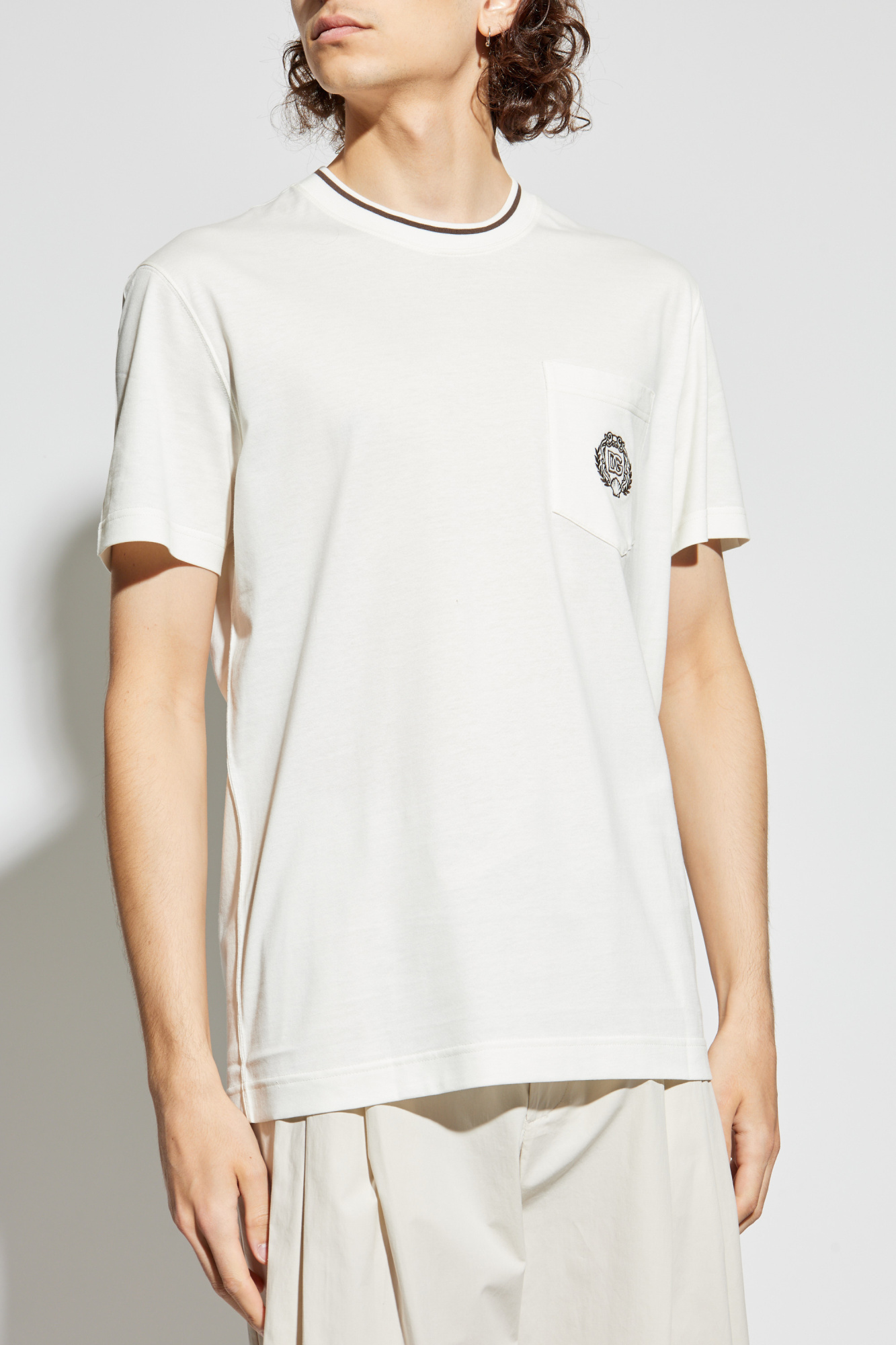 Dolce & Gabbana【Tシャツ☆ホワイト】関税送料込 DOLCE & GABBANA T-shirt White Camouflage Stars Crew Neck Men